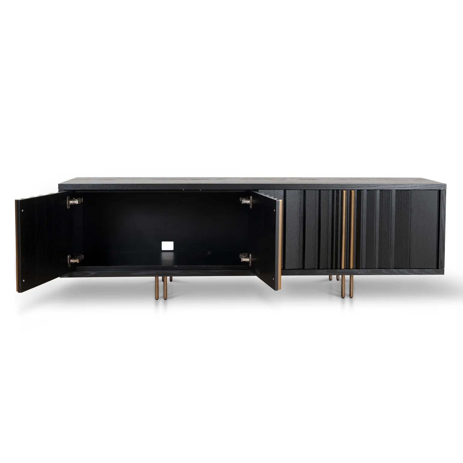 Stylish black entertainment unit