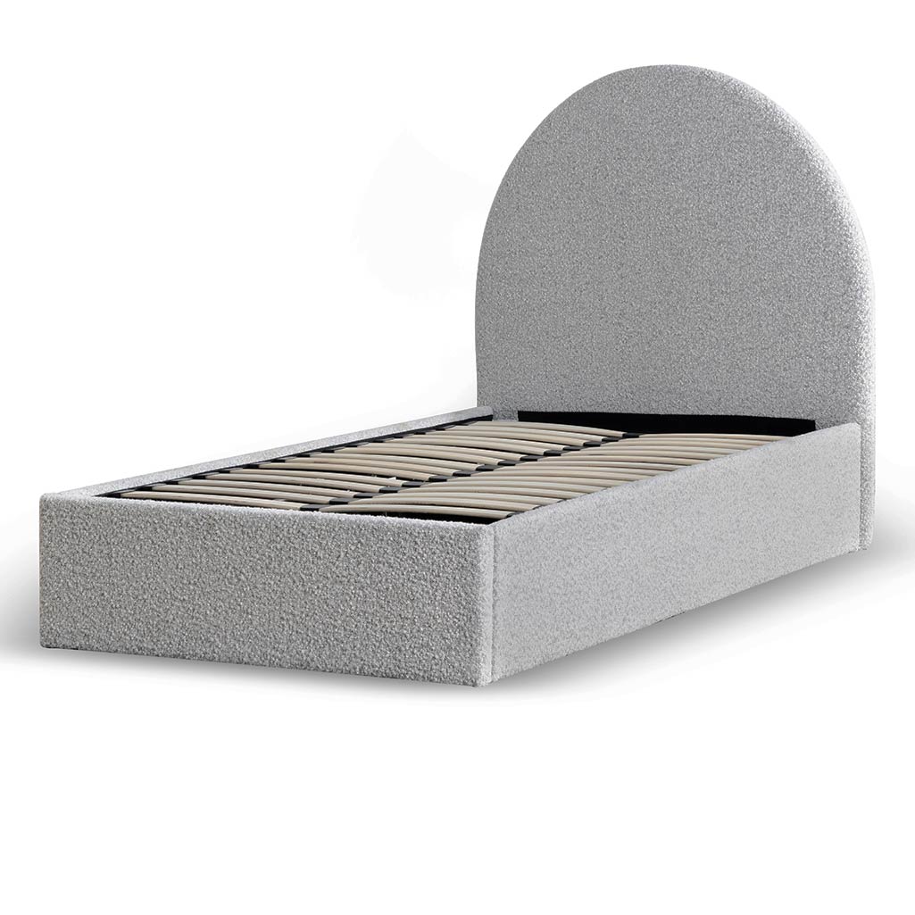 Pepper Haven Boucle Single Bed Frame with Storage