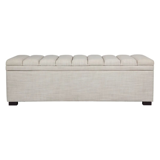 Soho Storage Bench Ottoman - Natural Linen