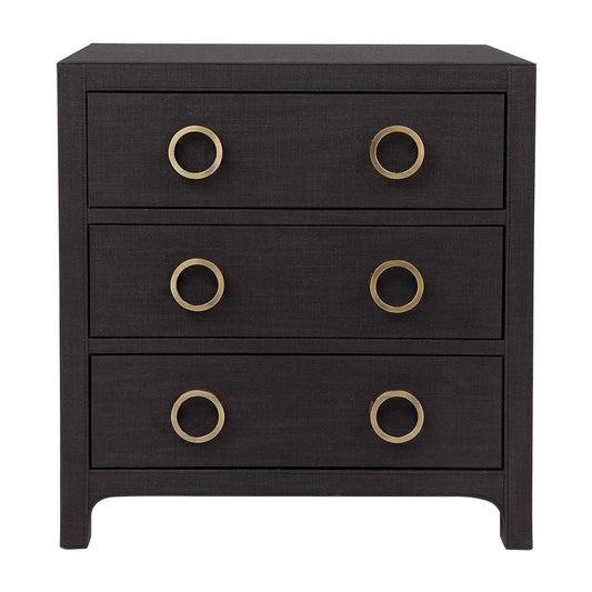 Astley Upholstered Bedside Table - Charcoal Linen