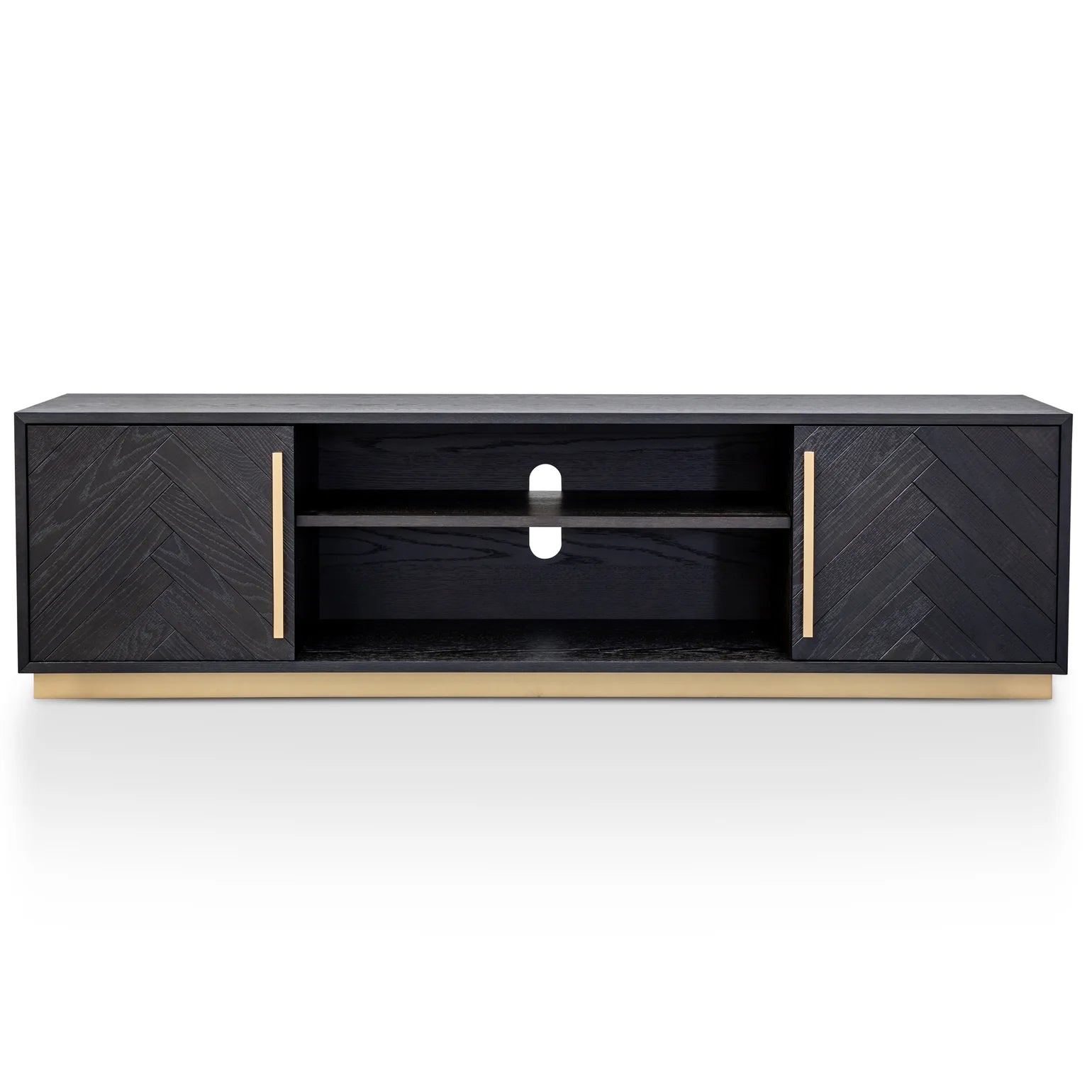 Reno Black and Brass Entertainment TV Unit