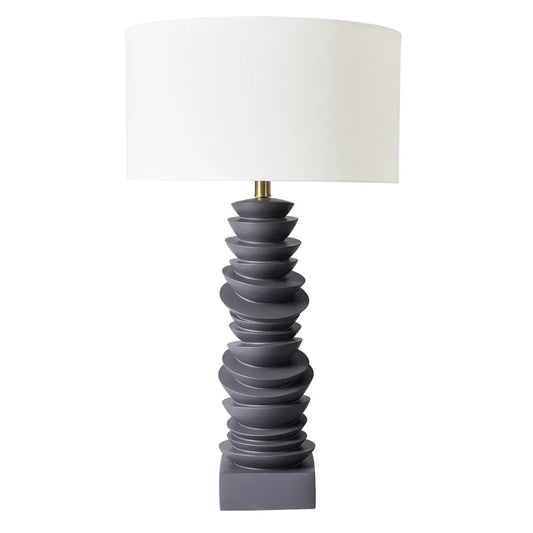 Mendoza Table Lamp - Grey with White Shade