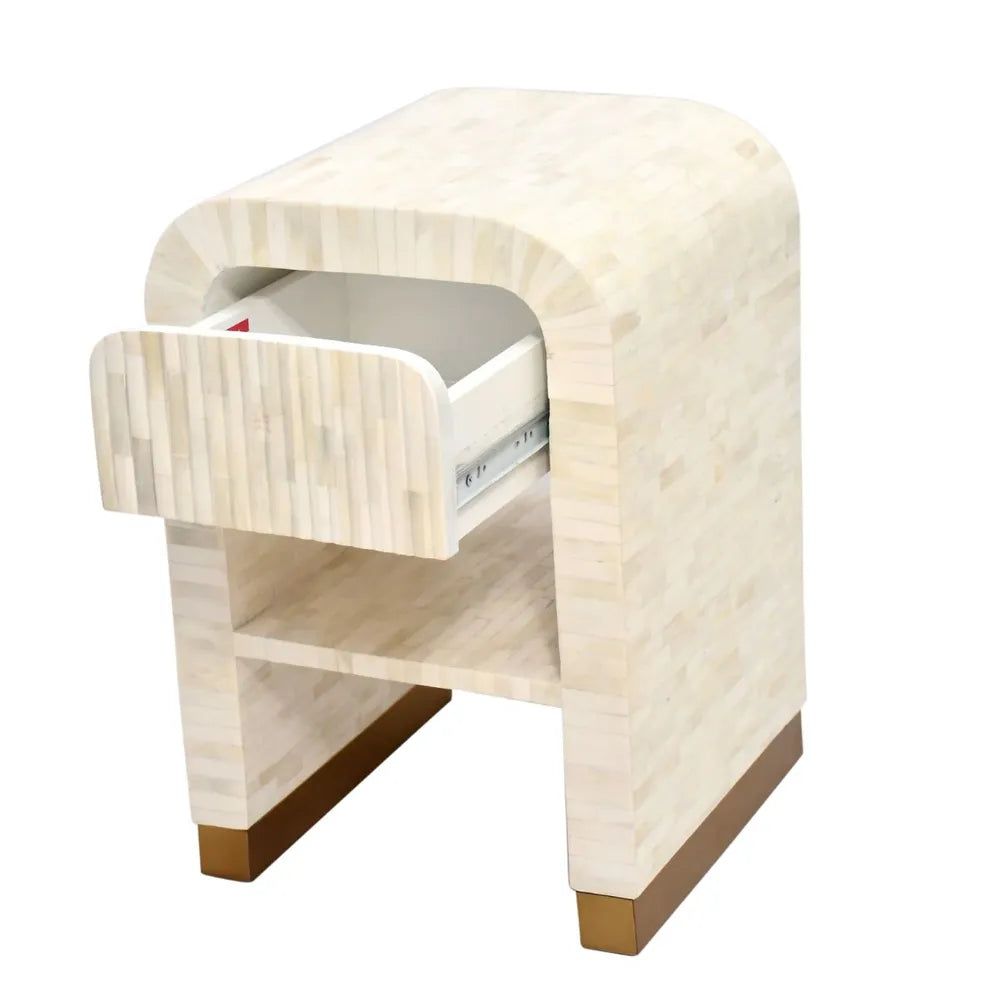 Makayla 40x60cm Bedside Table - Ivory