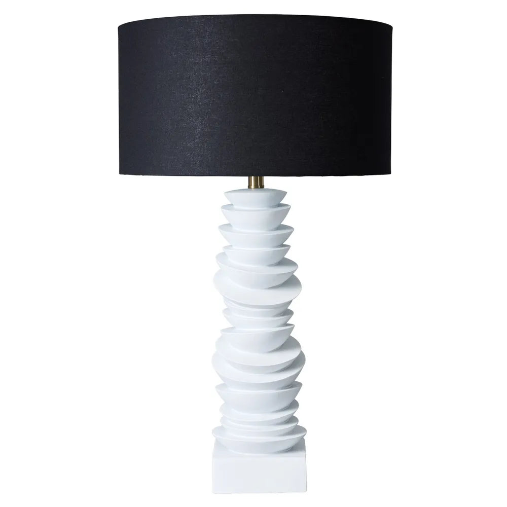 Mendoza Table Lamp - White with Black Shade