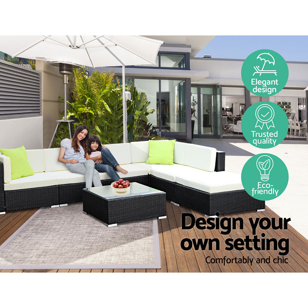 2PC Outdoor Rattan Wicker Sofa Set