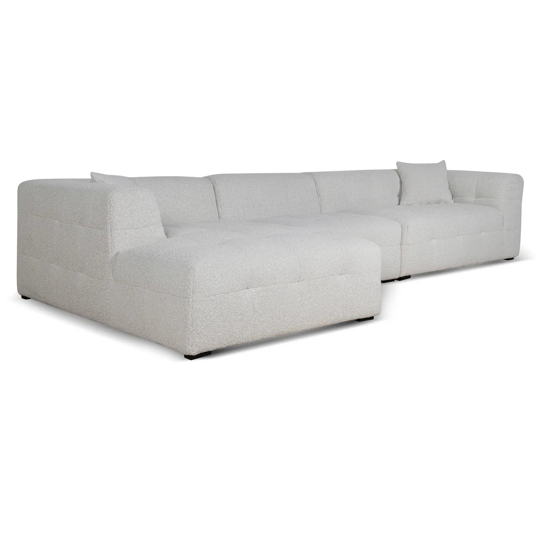 Clara 4 Seater Left Chaise Sofa - Pearl Boucle