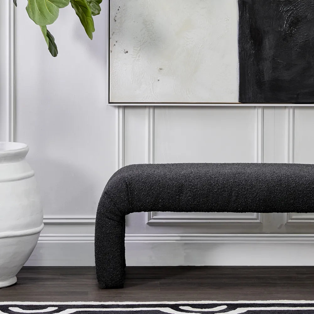 The Curve Bench Ottoman - Black Onyx