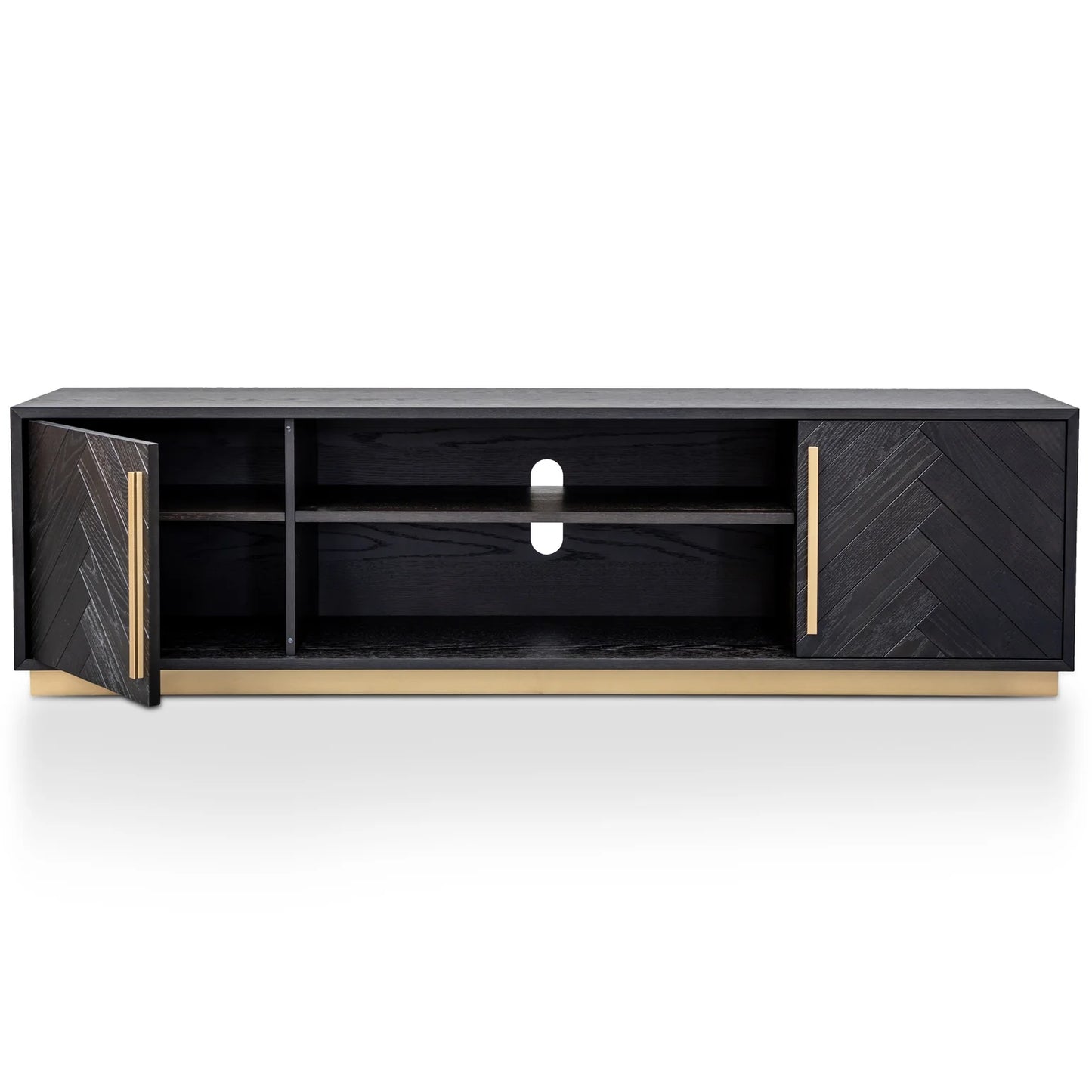 Reno Black and Brass Entertainment TV Unit
