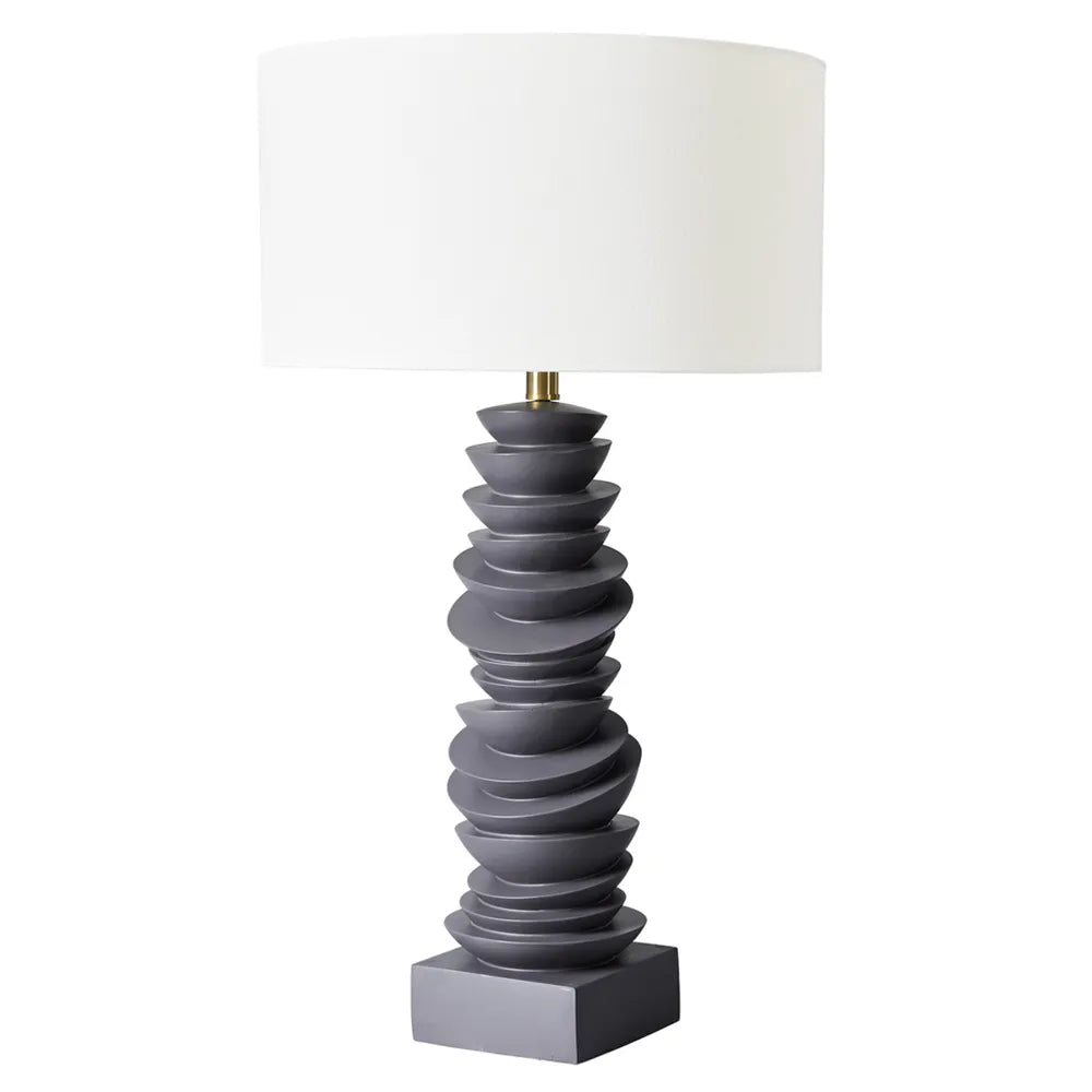 Mendoza Table Lamp - Grey with White Shade