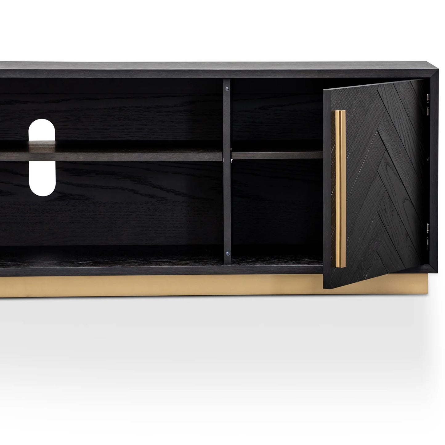 Reno Black and Brass Entertainment TV Unit