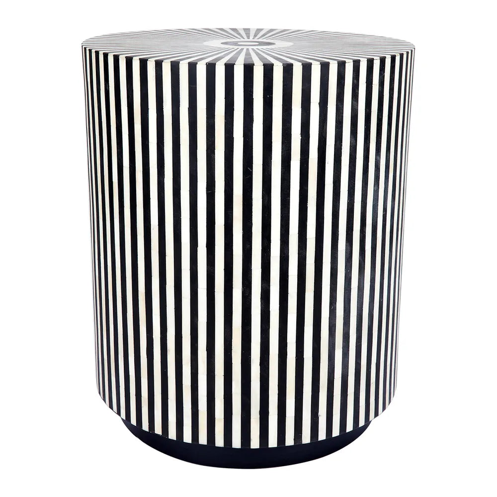 Makayla Bone Inlay Side Table - Black