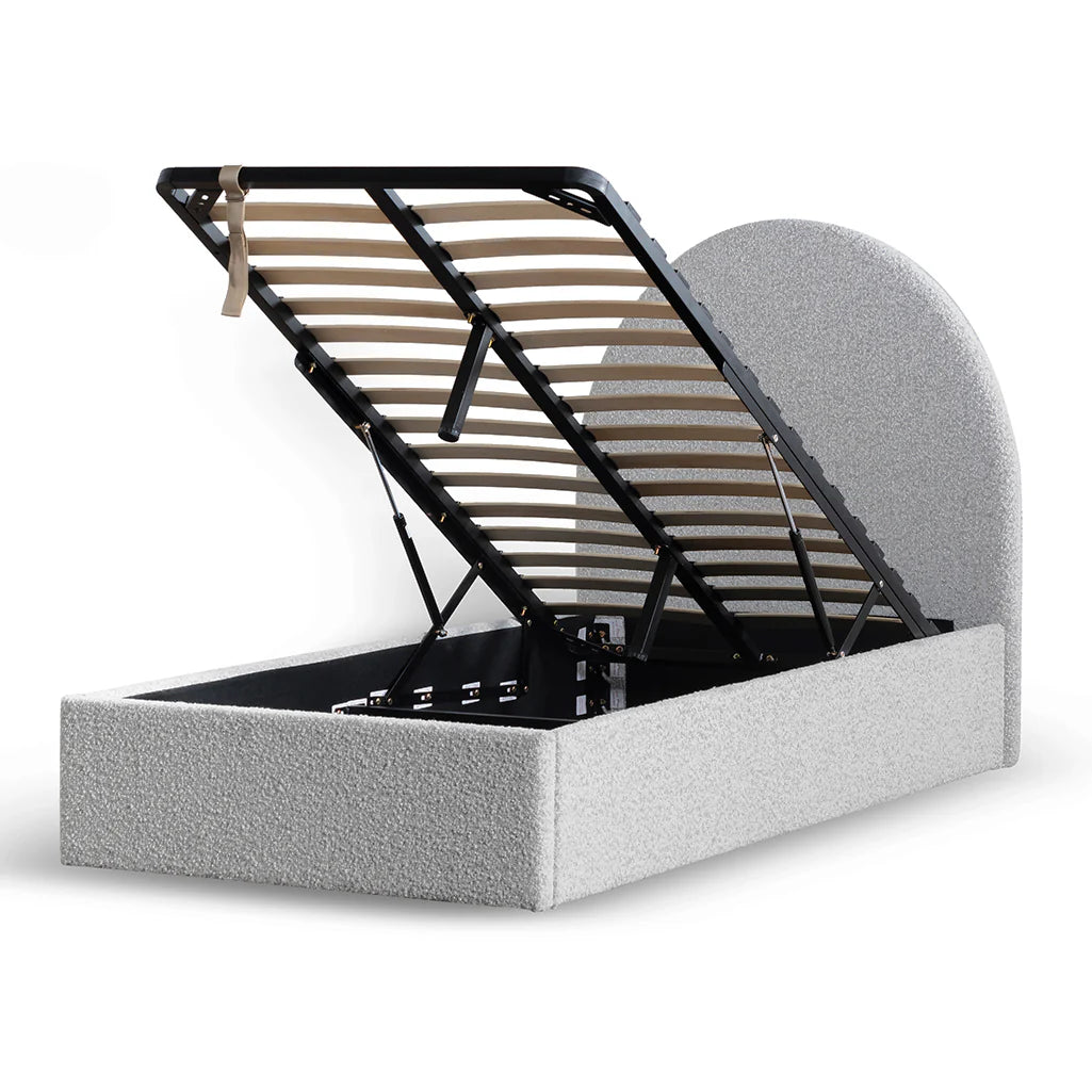 Pepper Haven Boucle Single Bed Frame with Storage
