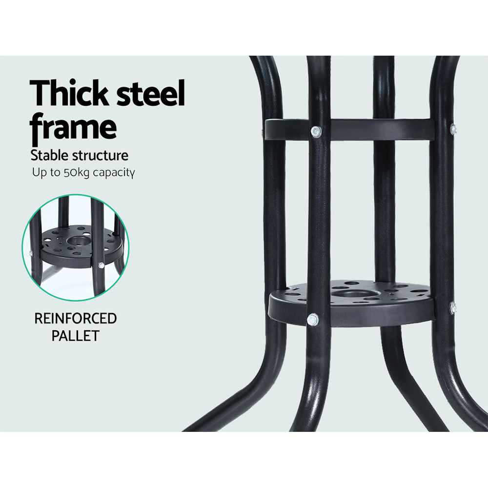3 Piece Outdoor Wicker Patio Cafe Bar Set