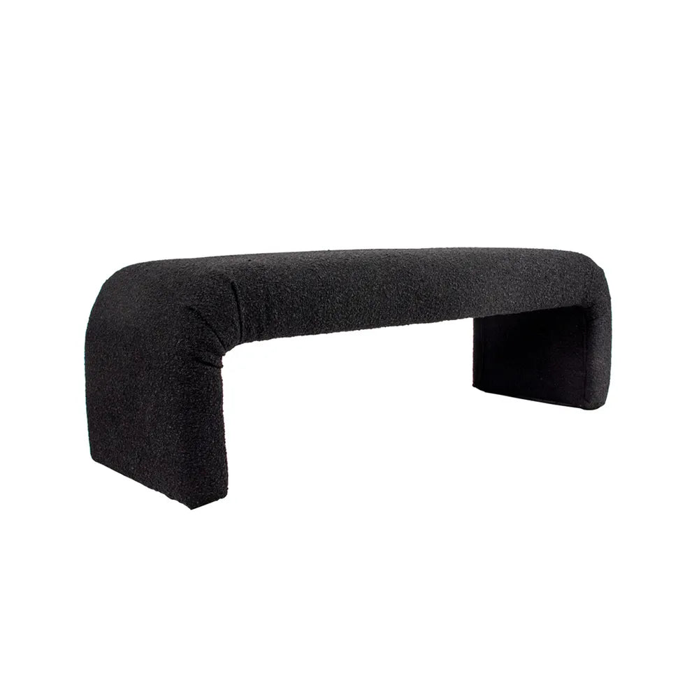 The Curve Bench Ottoman - Black Onyx