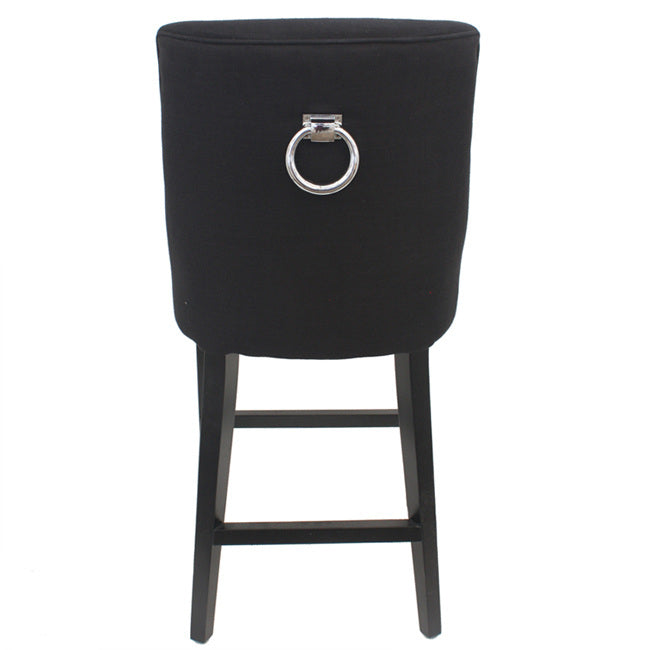 Ophelia Barstool Black with chrome ring