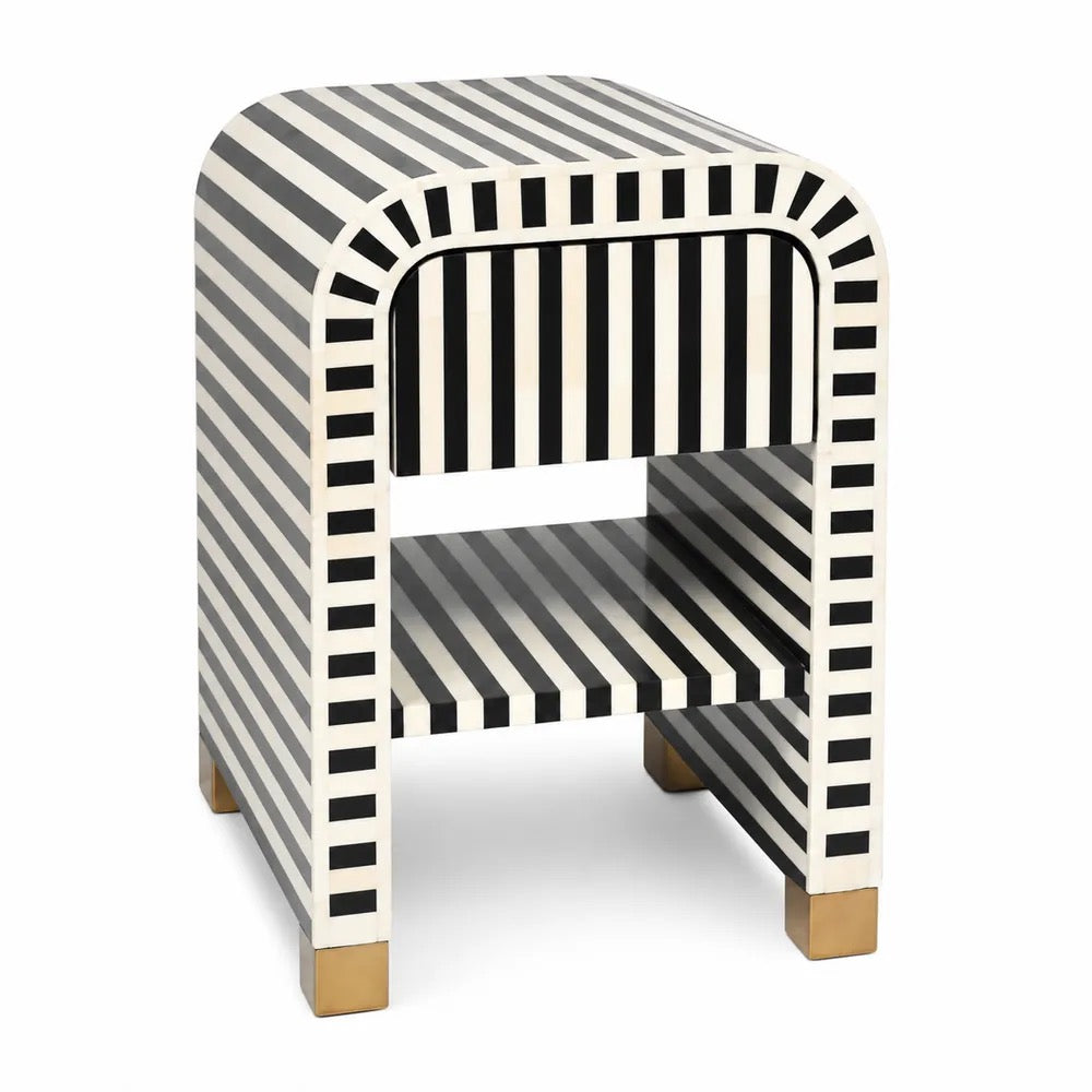 Makayla 40x60cm Bedside Table - Black