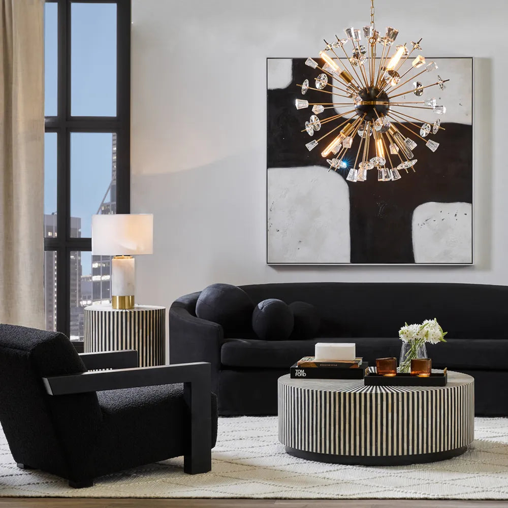 Makayla Bone Inlay Side Table - Black