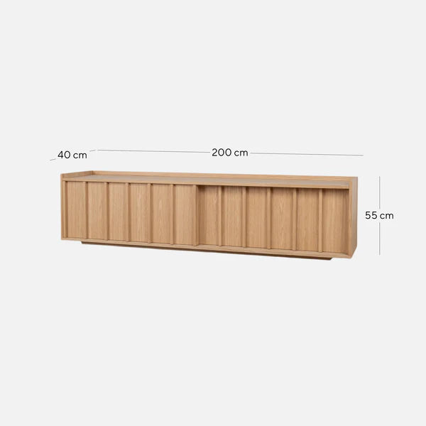 Horizon 2m Wooden TV Entertainment Unit - Natural