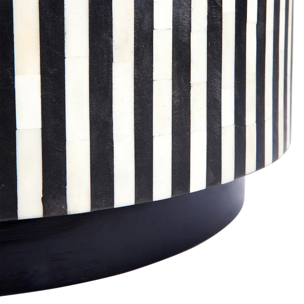 Makayla Bone Inlay Side Table - Black