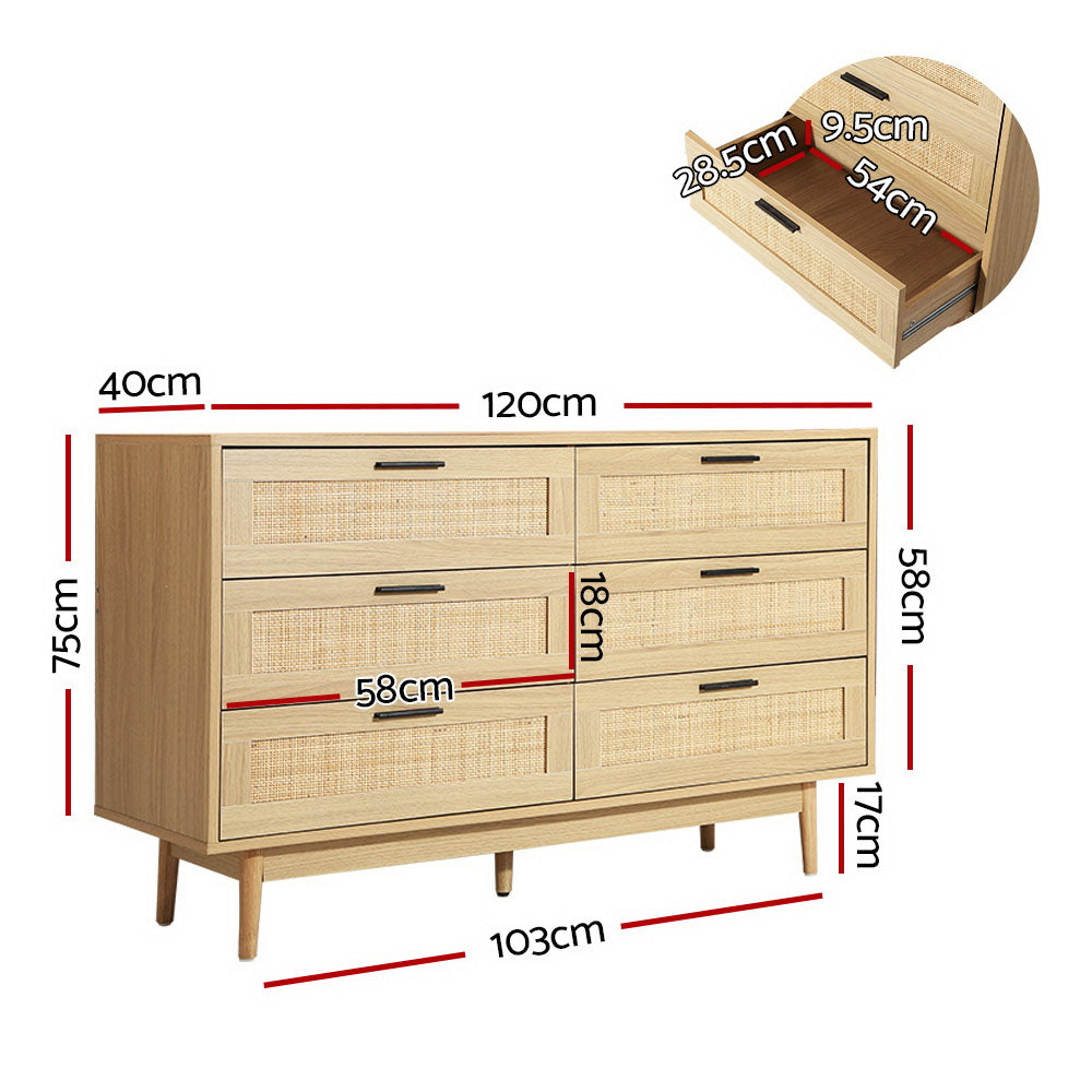 Briony Oak 6 Chest of Drawers