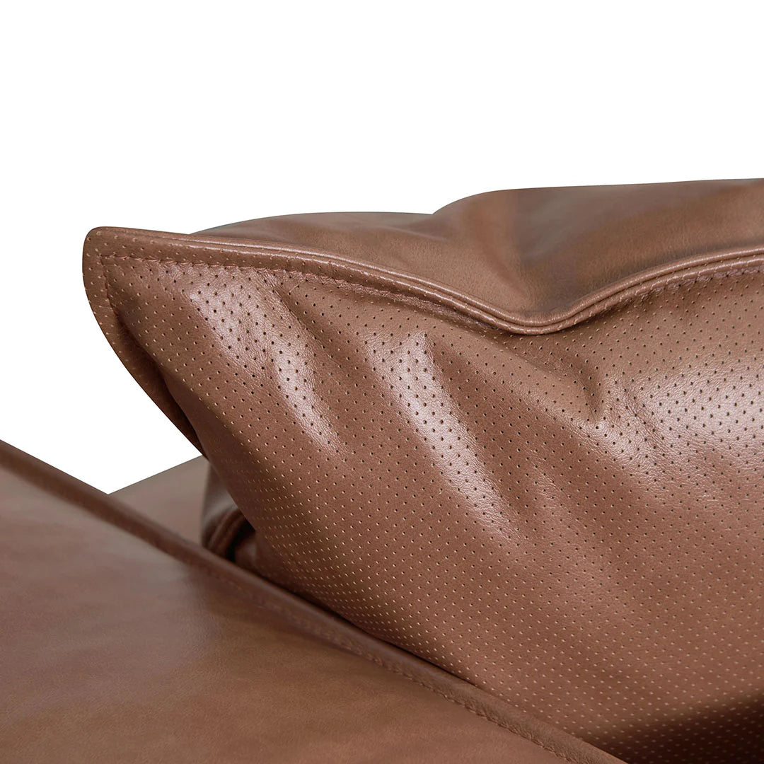 Carmel 4 Seater Sofa with Cushion and Pillow - Caramel Brown