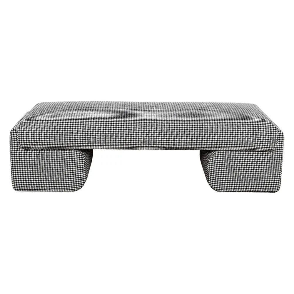 Cairo Bench Ottoman - Houndstooth