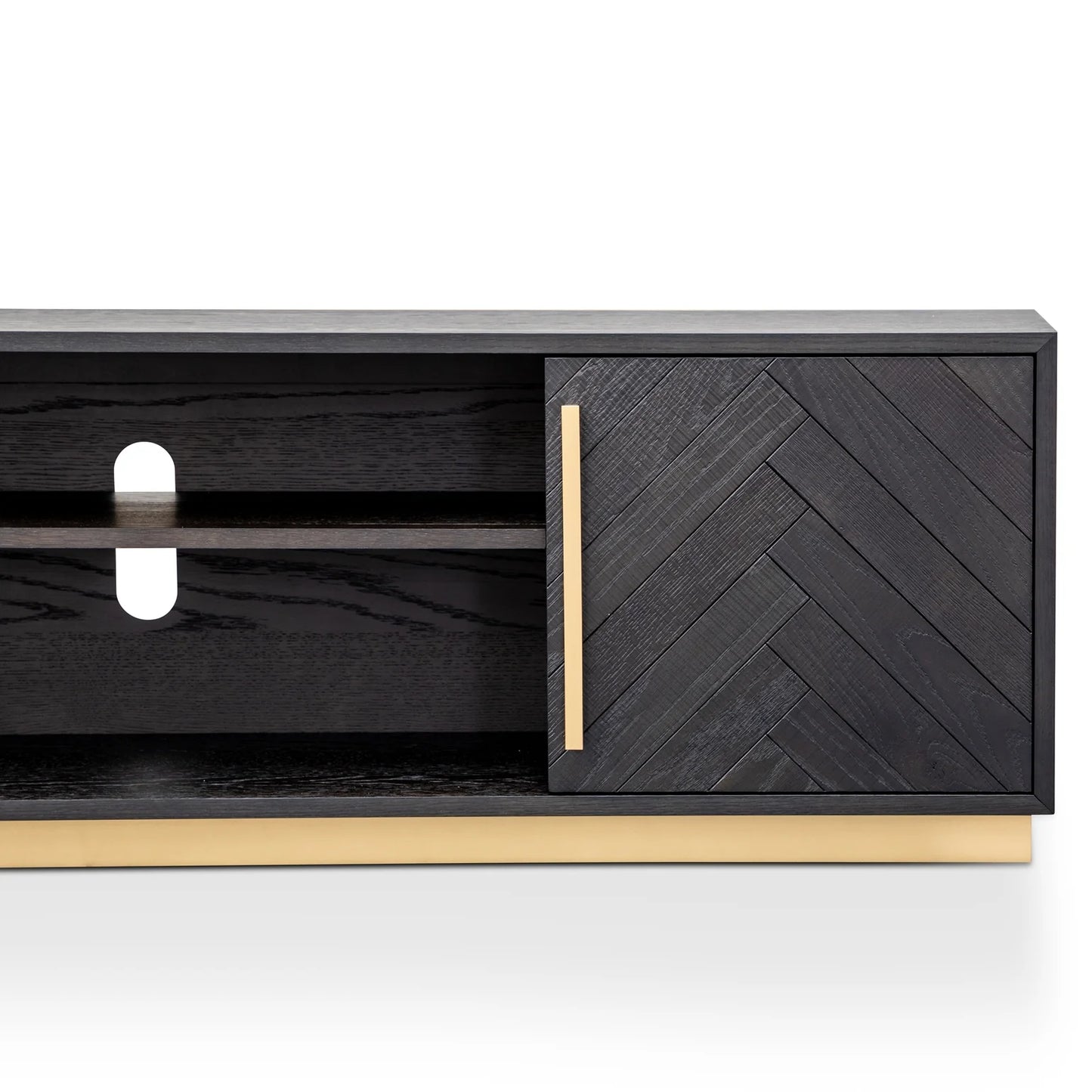 Reno Black and Brass Entertainment TV Unit