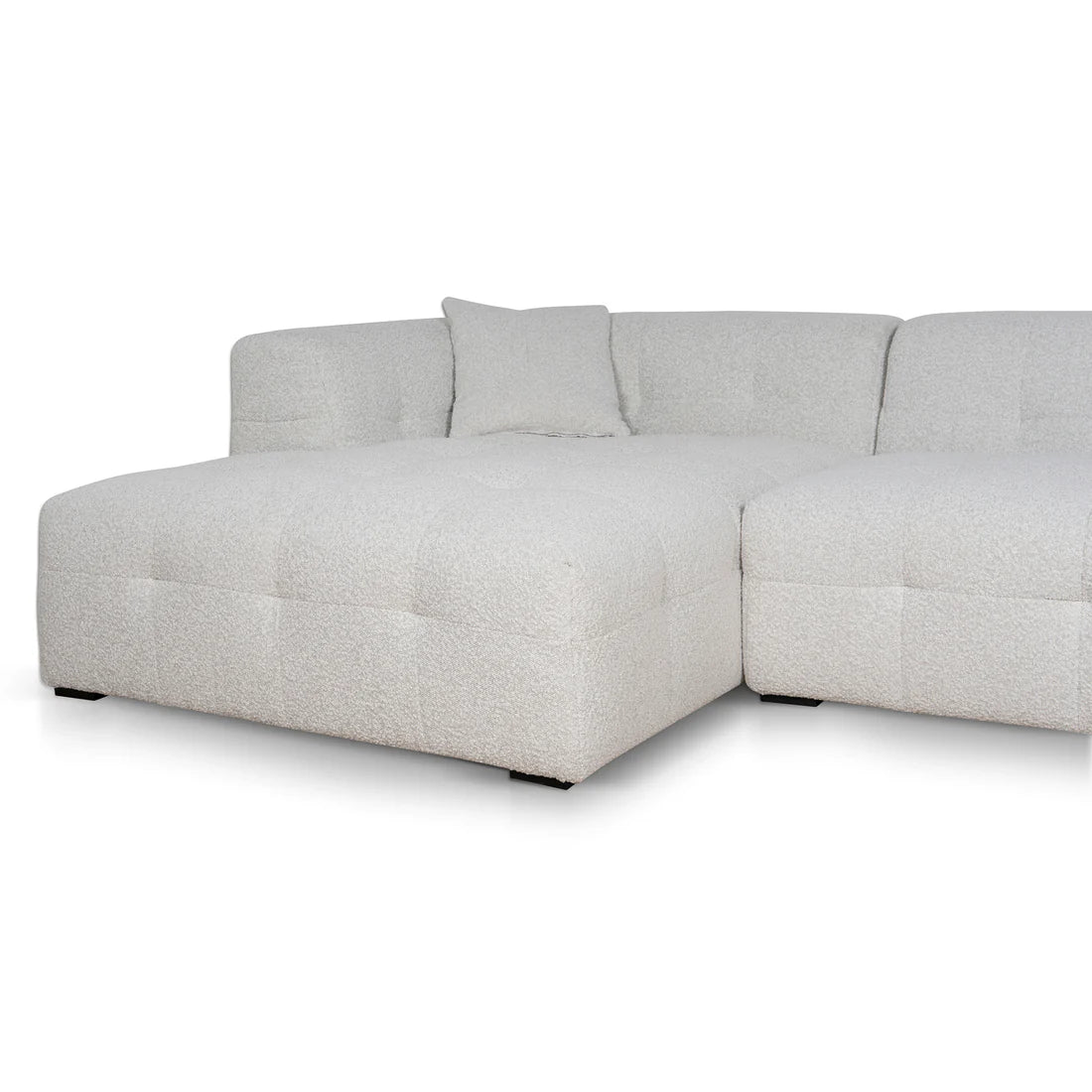 Clara 4 Seater Left Chaise Sofa - Pearl Boucle