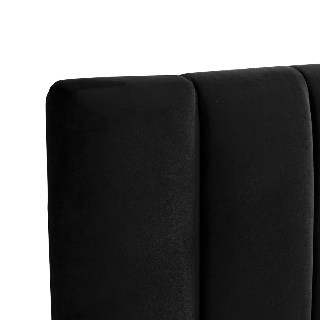 Vega Black Velvet King Bed Frame with Storage