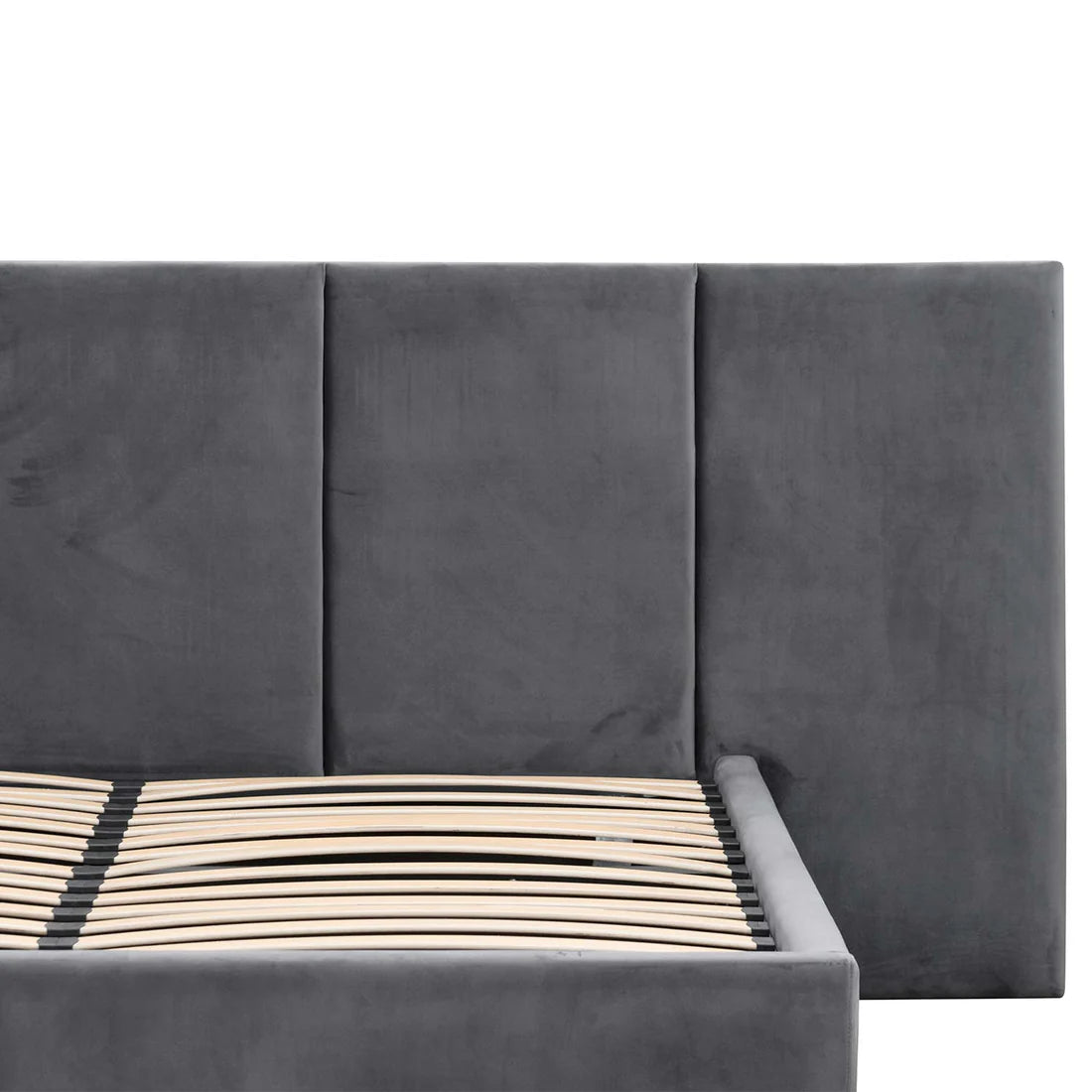 Vega Charcoal Velvet King Bed Frame with Storage