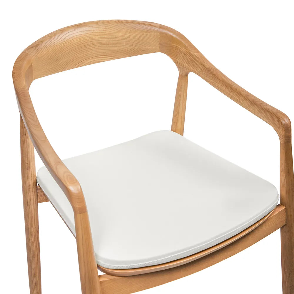 Astrid Ashwood Natural Dining Chair Set of 2 with White Linen