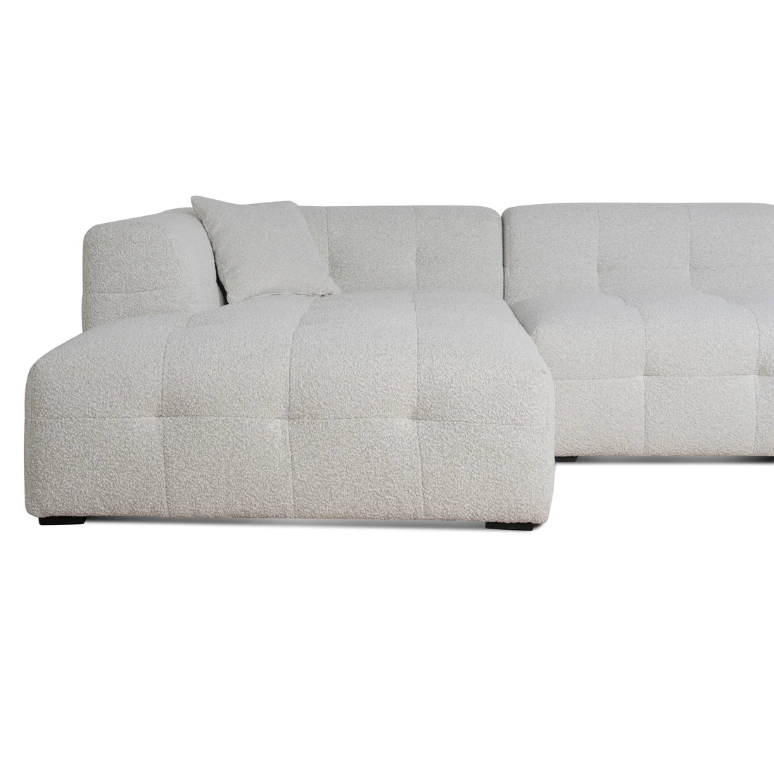 Clara 4 Seater Left Chaise Sofa - Pearl Boucle