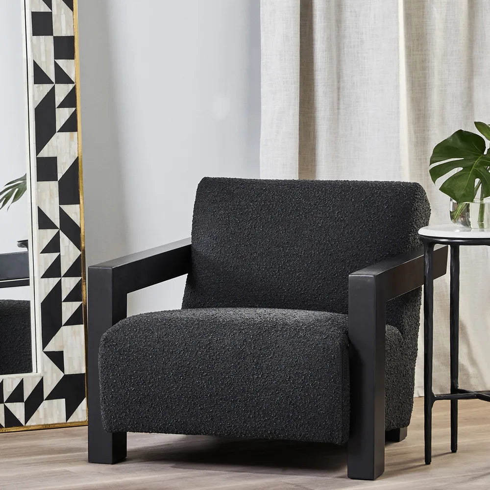 Lennon Arm Chair - Black Onyx Boucle