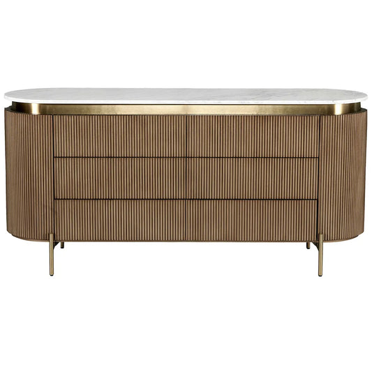 Demarco 6 Drawer Chest - Antique Gold