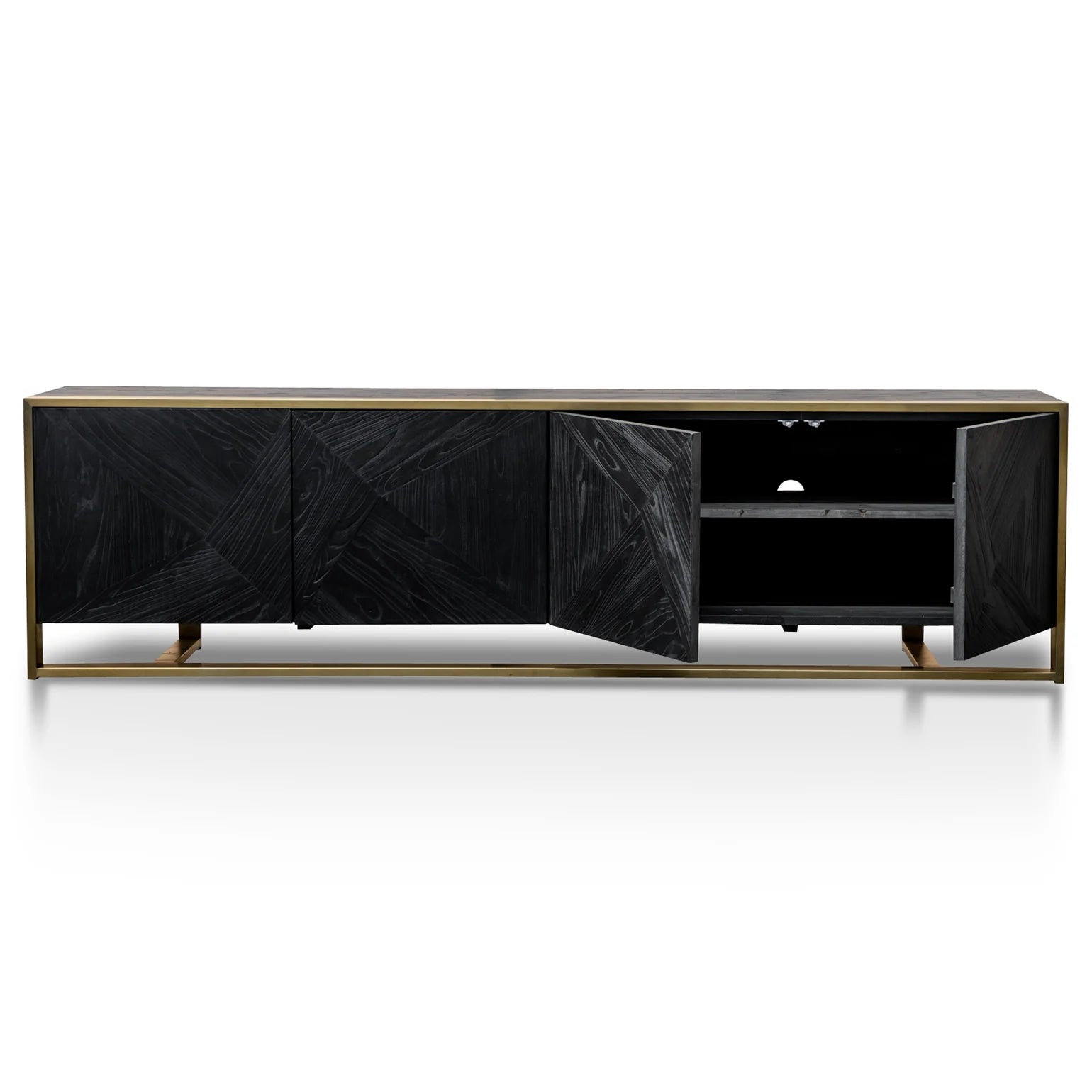 Black Golden 2.2m Entertainment TV Unit 