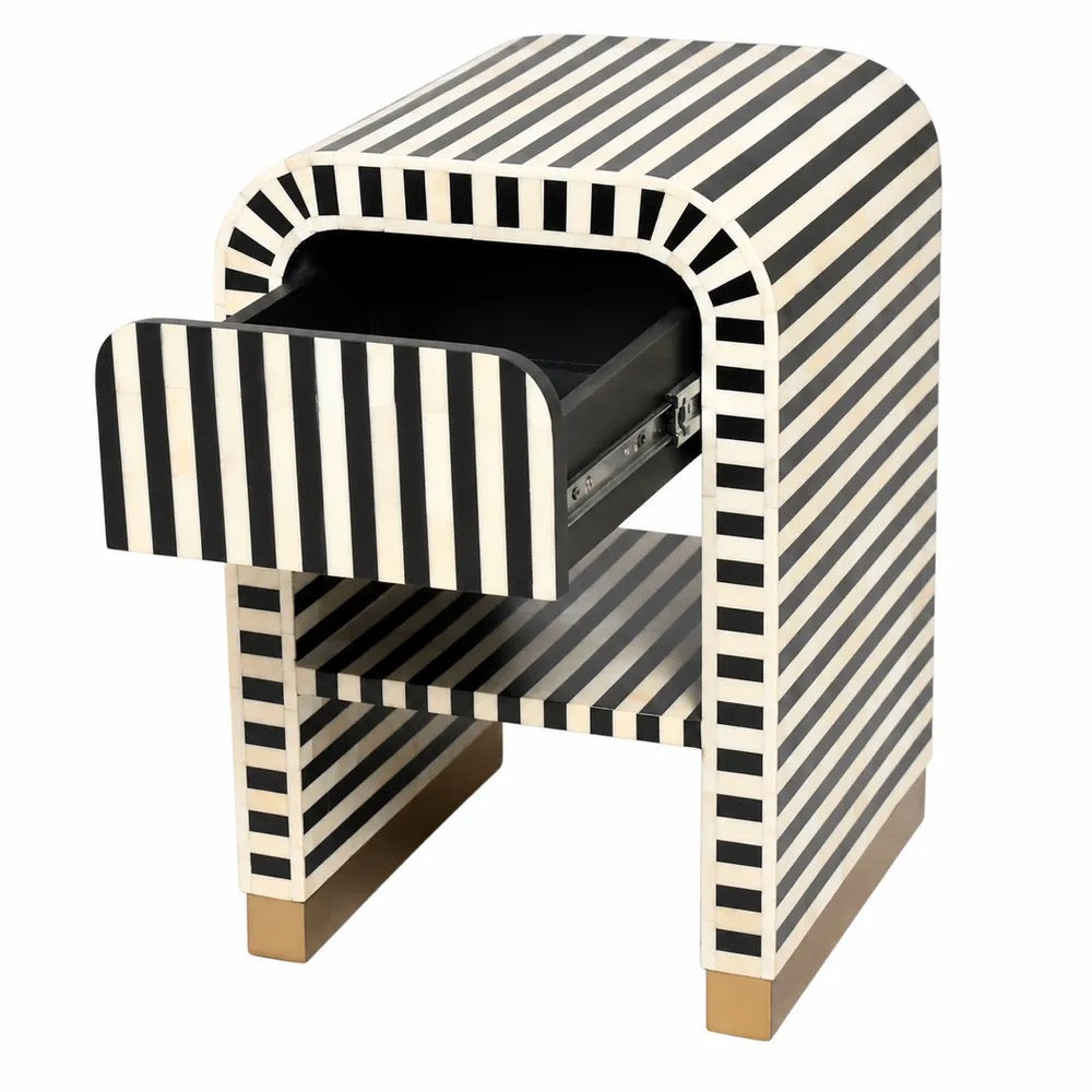 Makayla 40x60cm Bedside Table - Black
