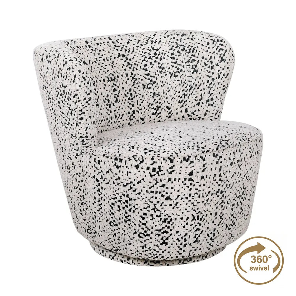 Alberta Swivel Chair - Charcoal Jacquard