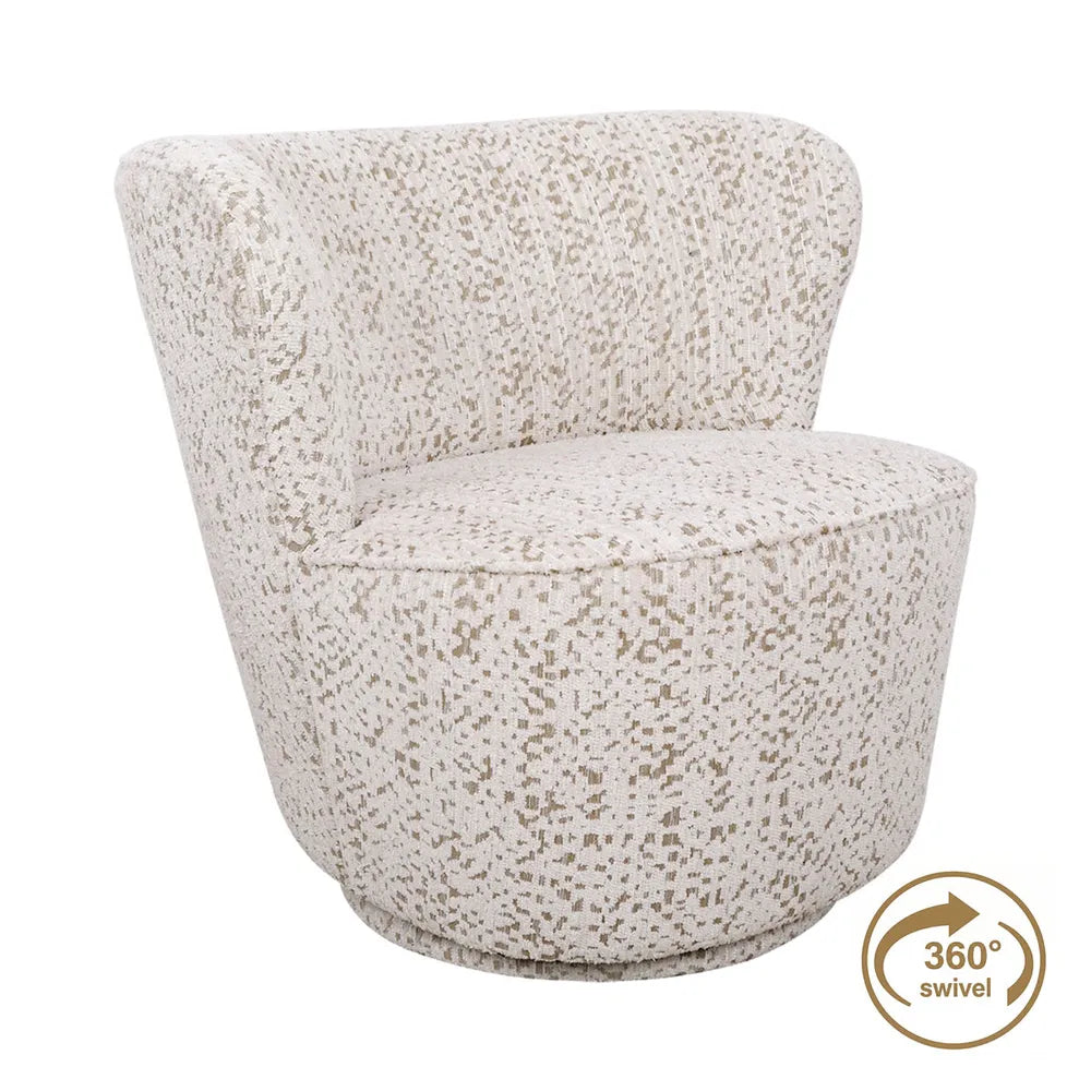 Alberta Swivel Chair - Oyster Jacquard