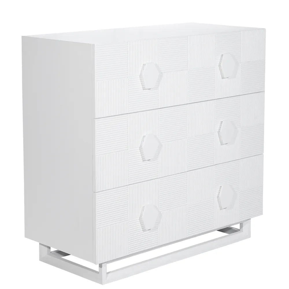 Alton 3 Drawer Chest - White