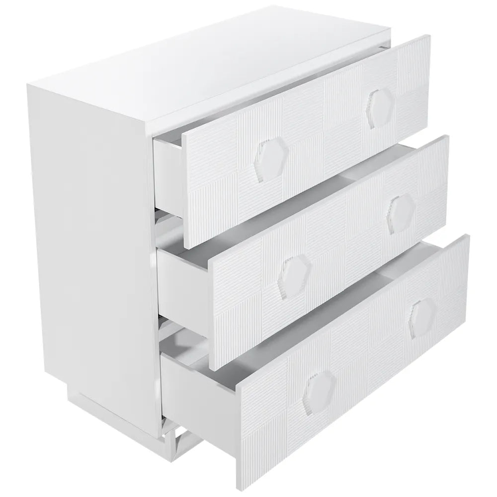 Alton 3 Drawer Chest - White