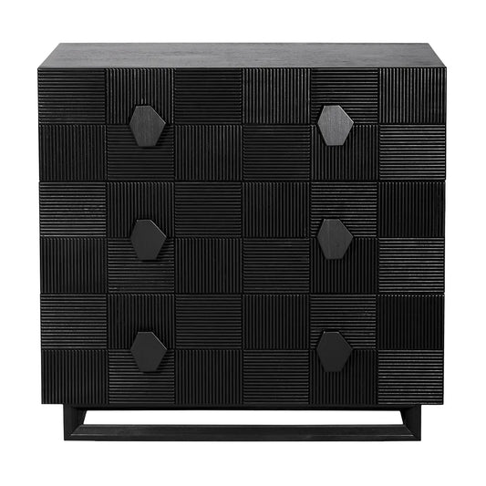 Alton 3 Drawer Chest - Black