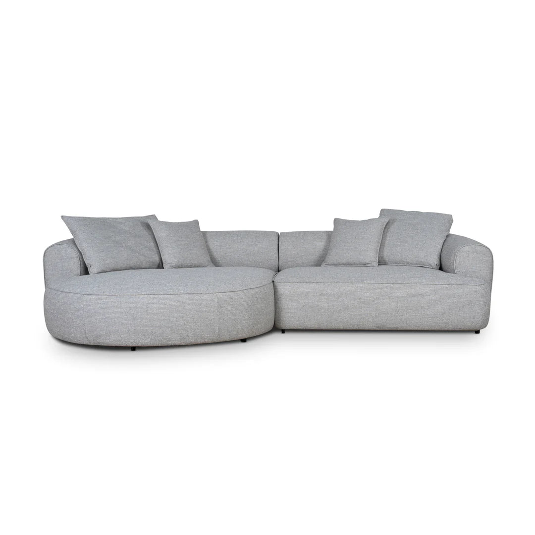 Arabella Left Chaise Sofa - Chrome Grey
