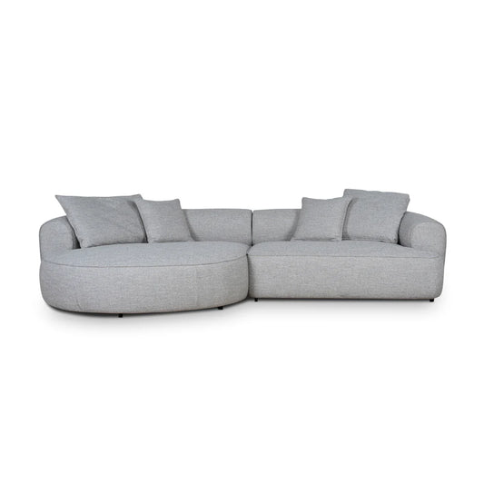 Arabella Left Chaise Sofa - Chrome Grey