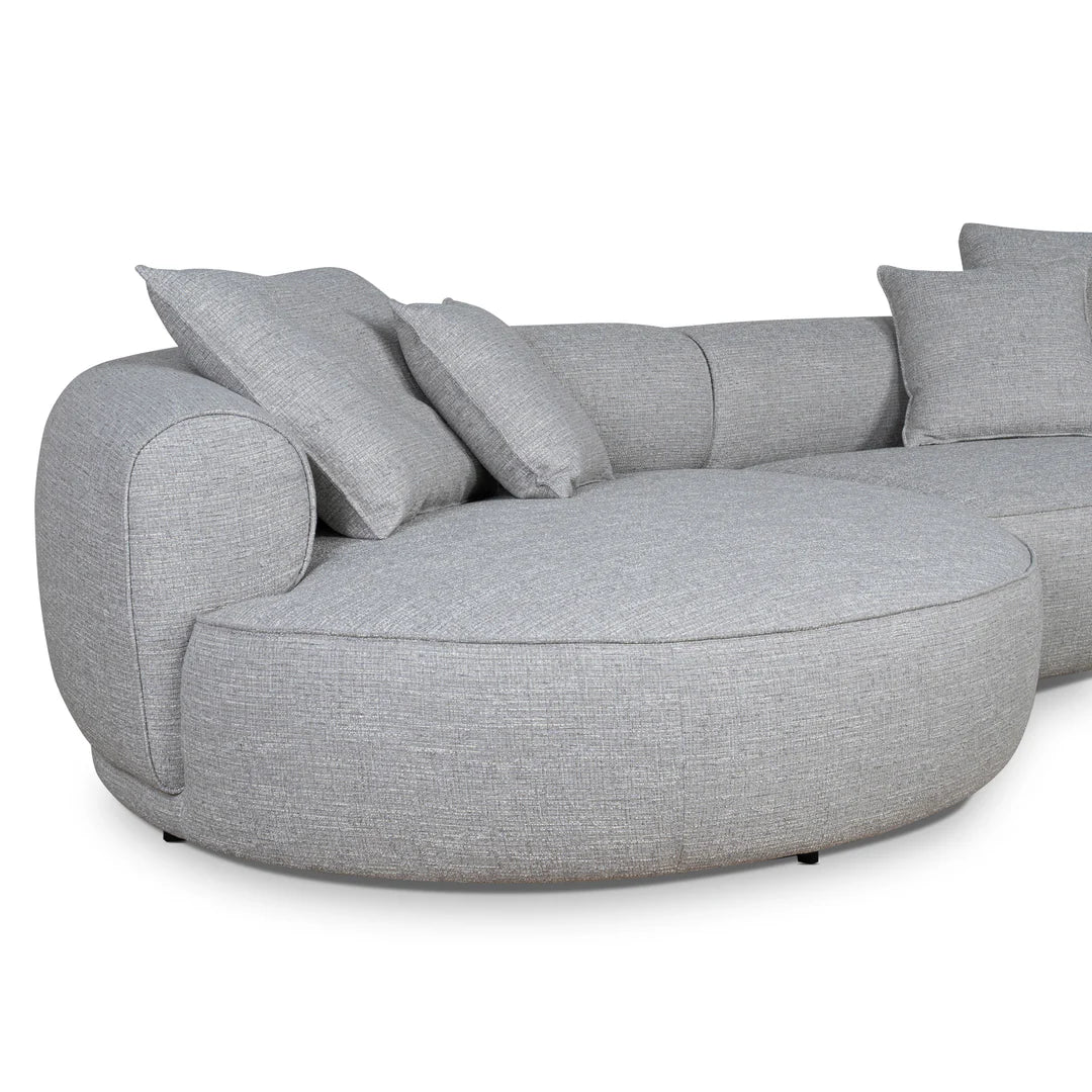 Arabella Left Chaise Sofa - Chrome Grey