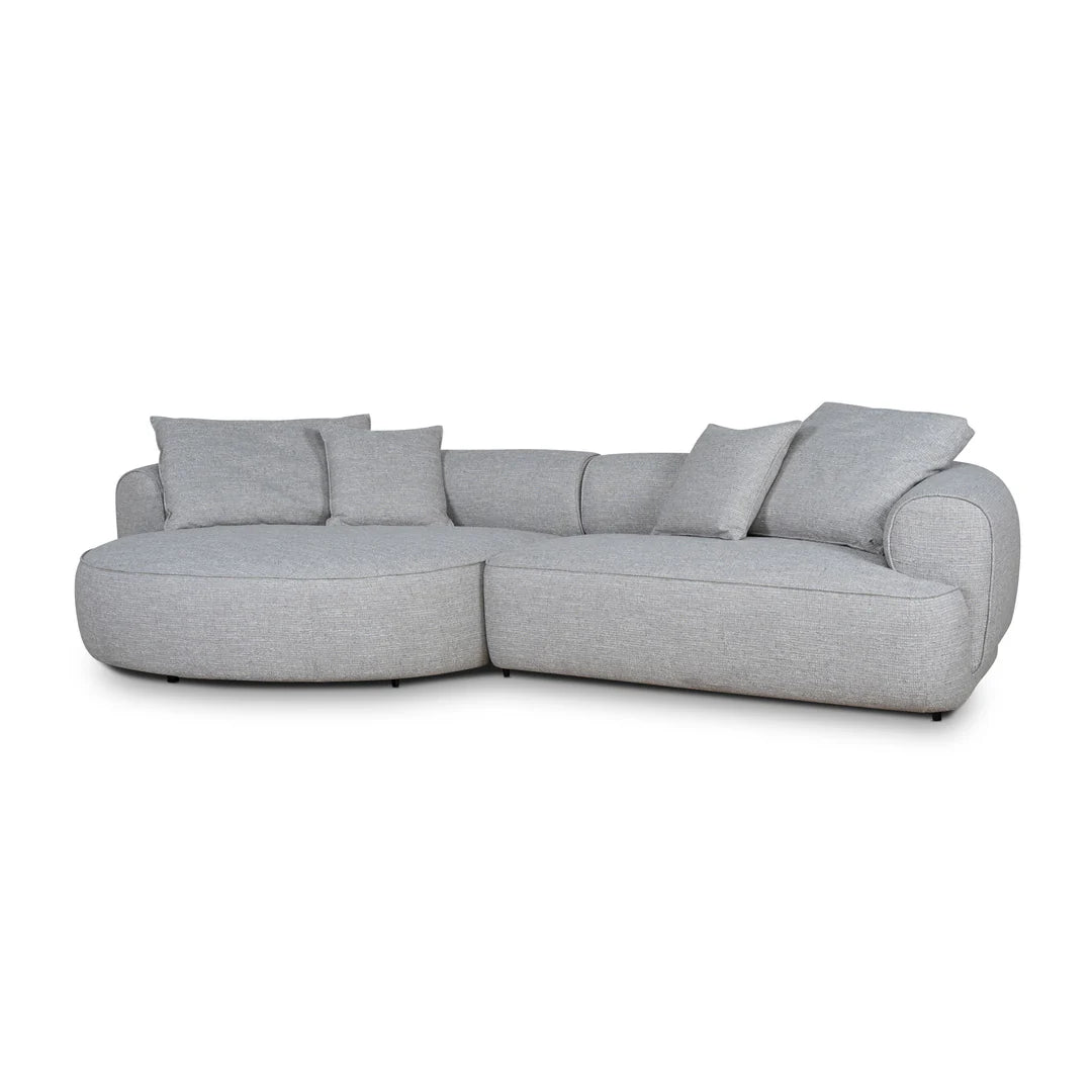 Arabella Left Chaise Sofa - Chrome Grey