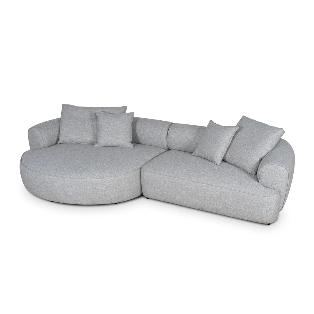Arabella Left Chaise Sofa - Chrome Grey