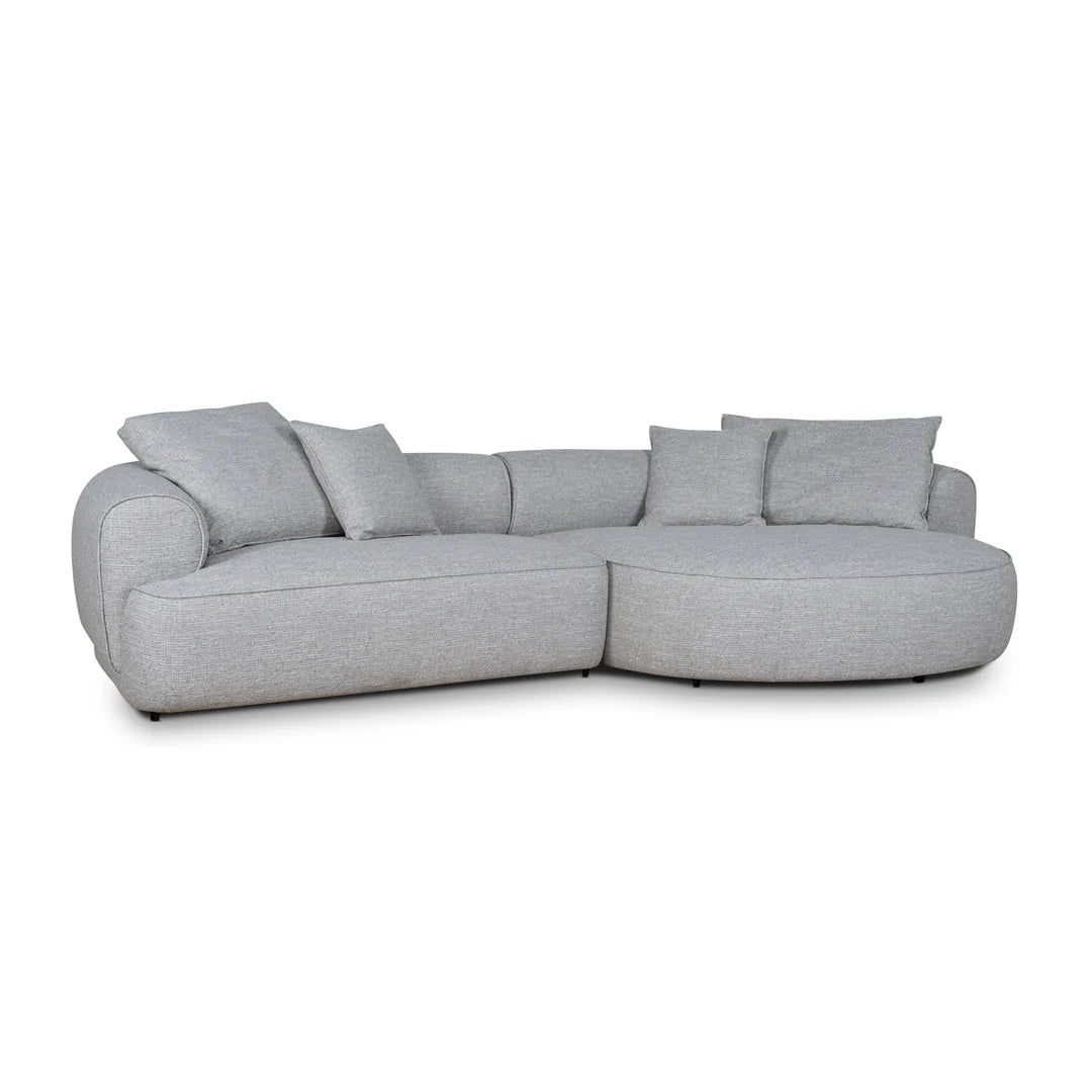 Arabella Right Chaise Sofa - Chrome Grey