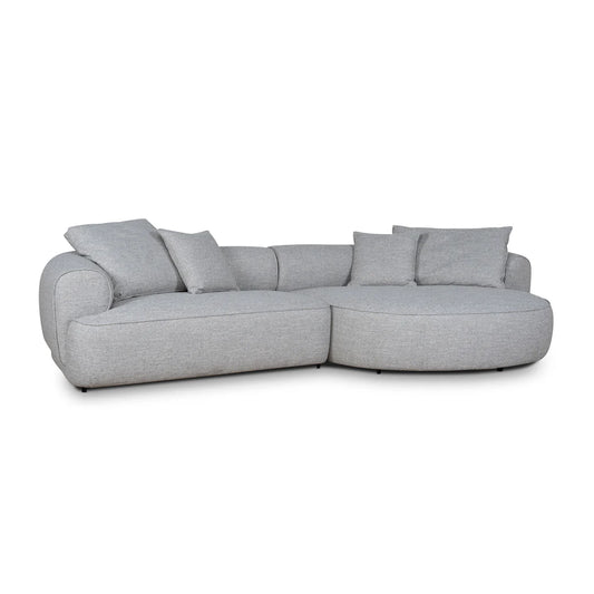 Arabella Right Chaise Sofa - Chrome Grey