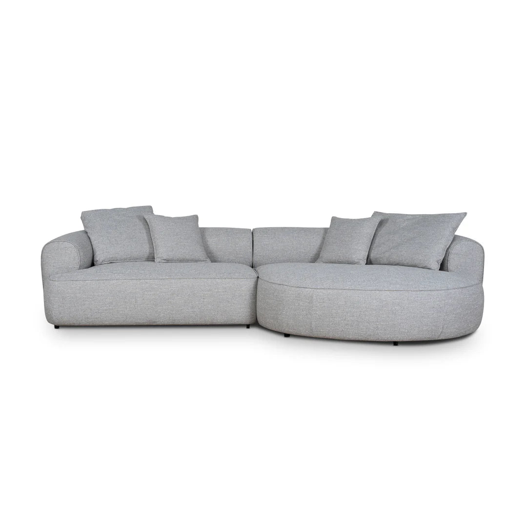 Arabella Right Chaise Sofa - Chrome Grey