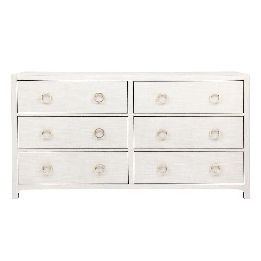 Astley 6 Drawer Upholstered Chest - Natural